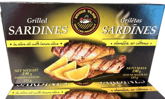 Grilētas sardīnes olīveļļā ar citronu - 190 g