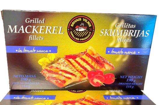 Grilētas skumbrijas filejas tomātu mērcē 12x190 g