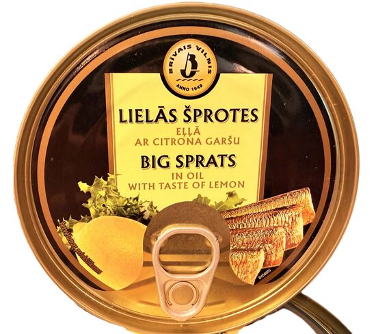 Lielās šprotes eļļā ar citrona garšu - 240 g
