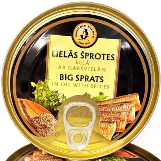 Lielās šprotes eļļā ar garšvielām - 24x240 g