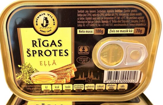 Rīgas šprotes eļļā 64x100 g