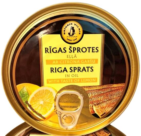 Rīgas šprotes eļļā ar citronu garšu 36x160 g