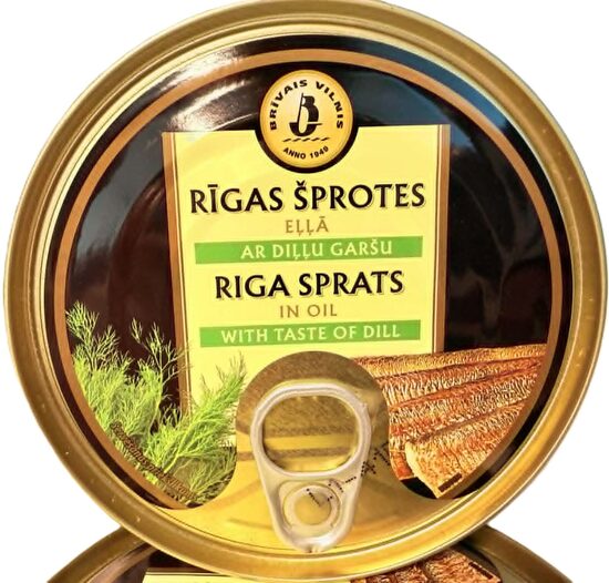 Rīgas šprotes eļļā ar diļļu garšu