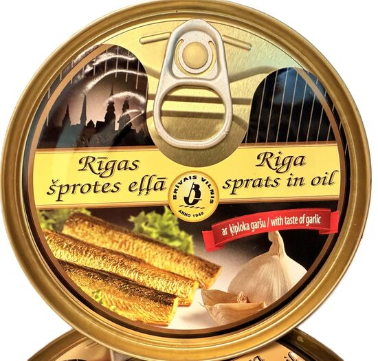 Rīgas šprotes eļļā ar ķiploku garšu