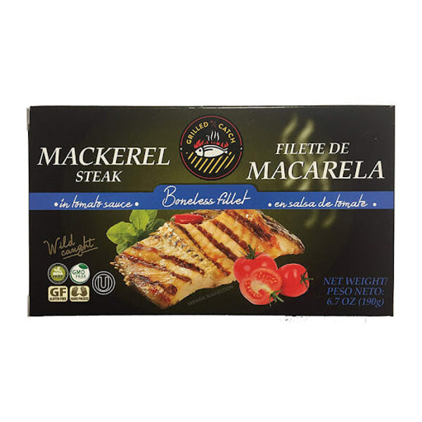 Grilētas skumbrijas filejas tomātu mērcē