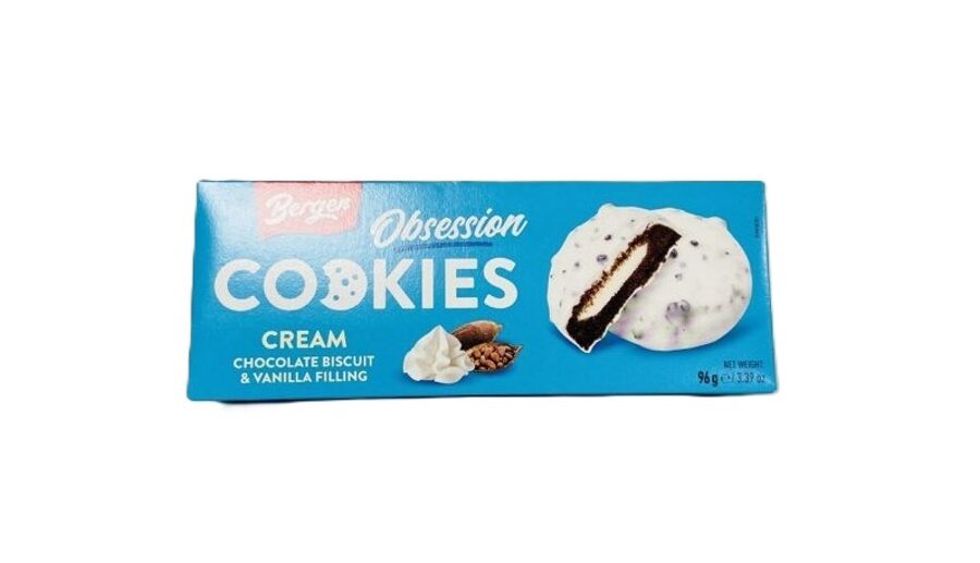 Bergen Obsession Cookies&Cream cepumi ar šokolādes biskvīta un vaniļas pildījumu