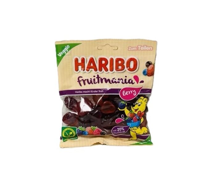 Haribo Fruitmania Berry želejkonfektes ar ogu garšu