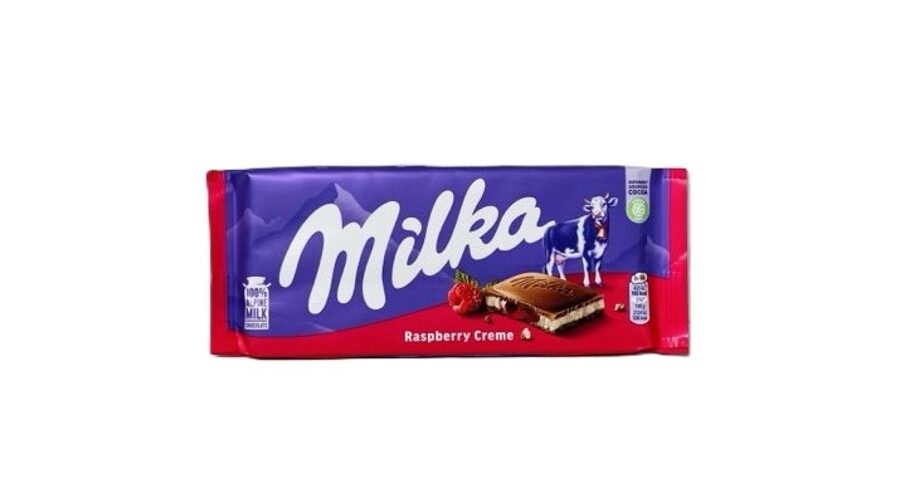 Milka piena šokolāde ar aveņu krēma pildījumu