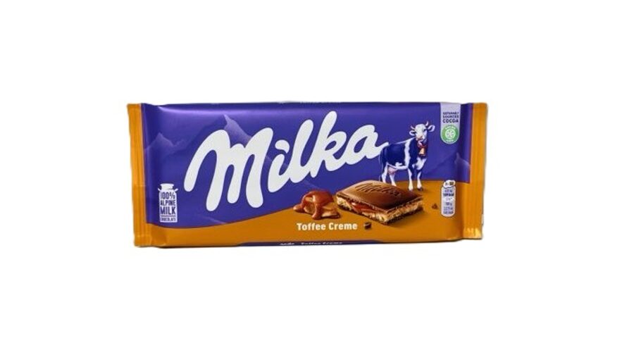 Milka piena šokolāde ar īrisa garšas piena pildījumu