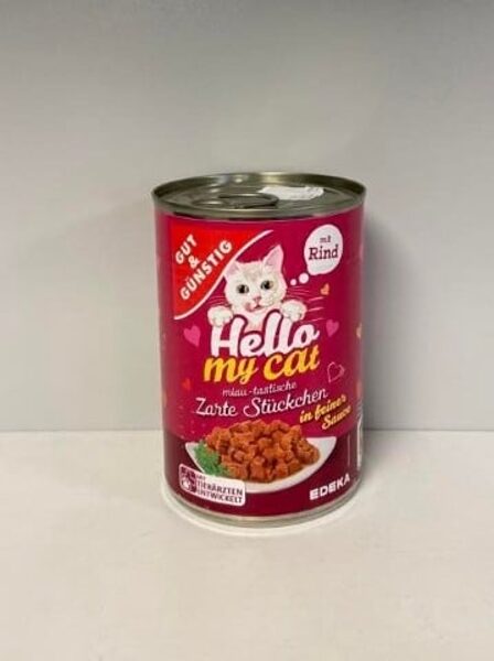 Gut&Gunstig Hello my cat mit rind in feiner sauce konservi mērcē ar liellopu gaļu