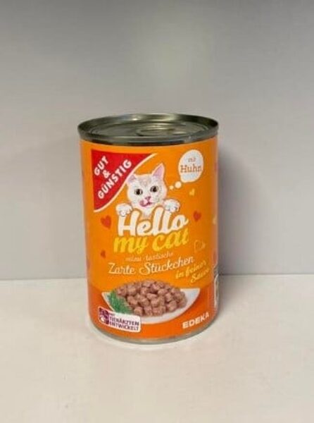 Gut&Gunstig Hello my cat mit huhn in feiner sauce konservi kaķiem ar vistas gaļu mērcē